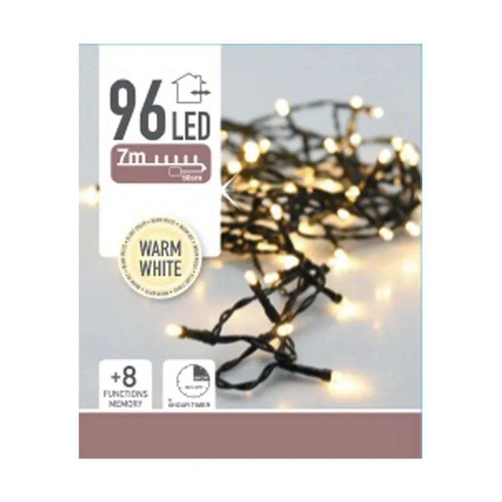 Гирлянда от LED Светлини AX8415220 Бял Черен Топло Бяло 7 m