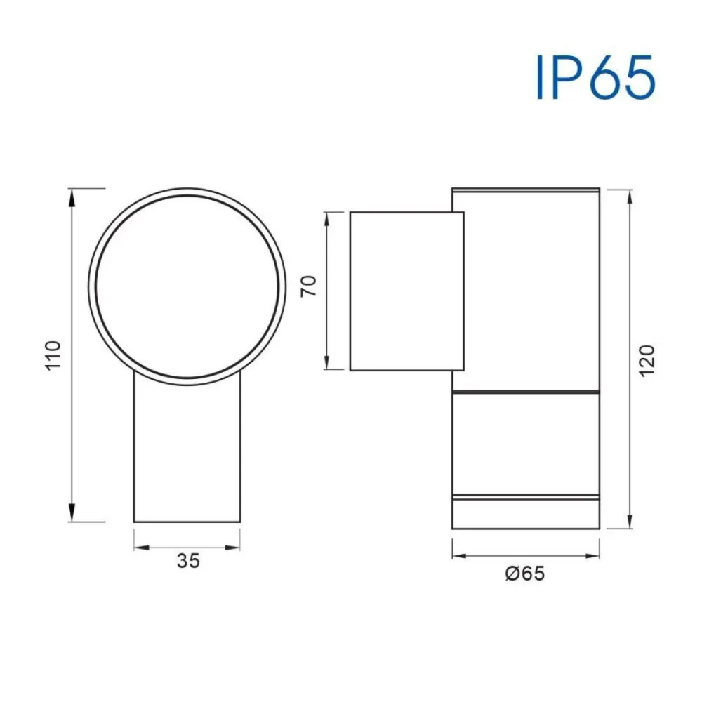 LED ТЯЛО BERGAMO ЧЕРНО 1X35W IP65