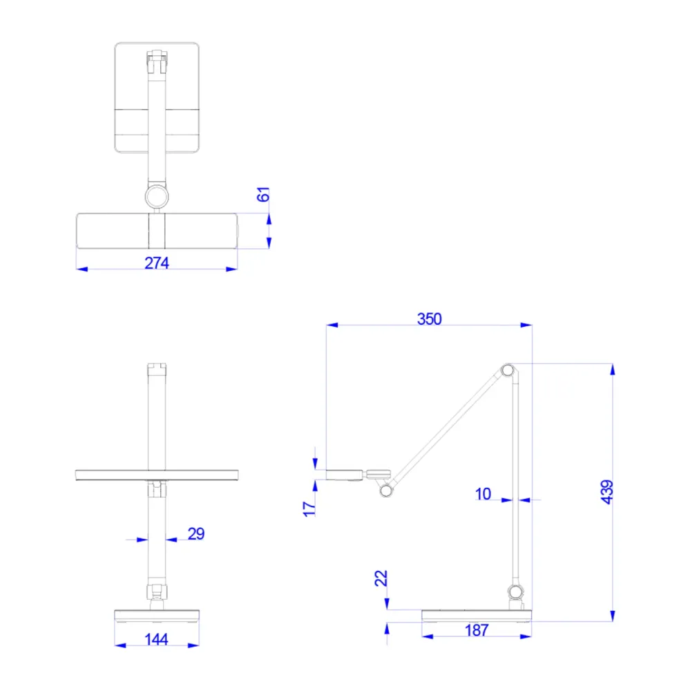 Led настолна лампа BLAIN сребрист цвят 35x43.9см