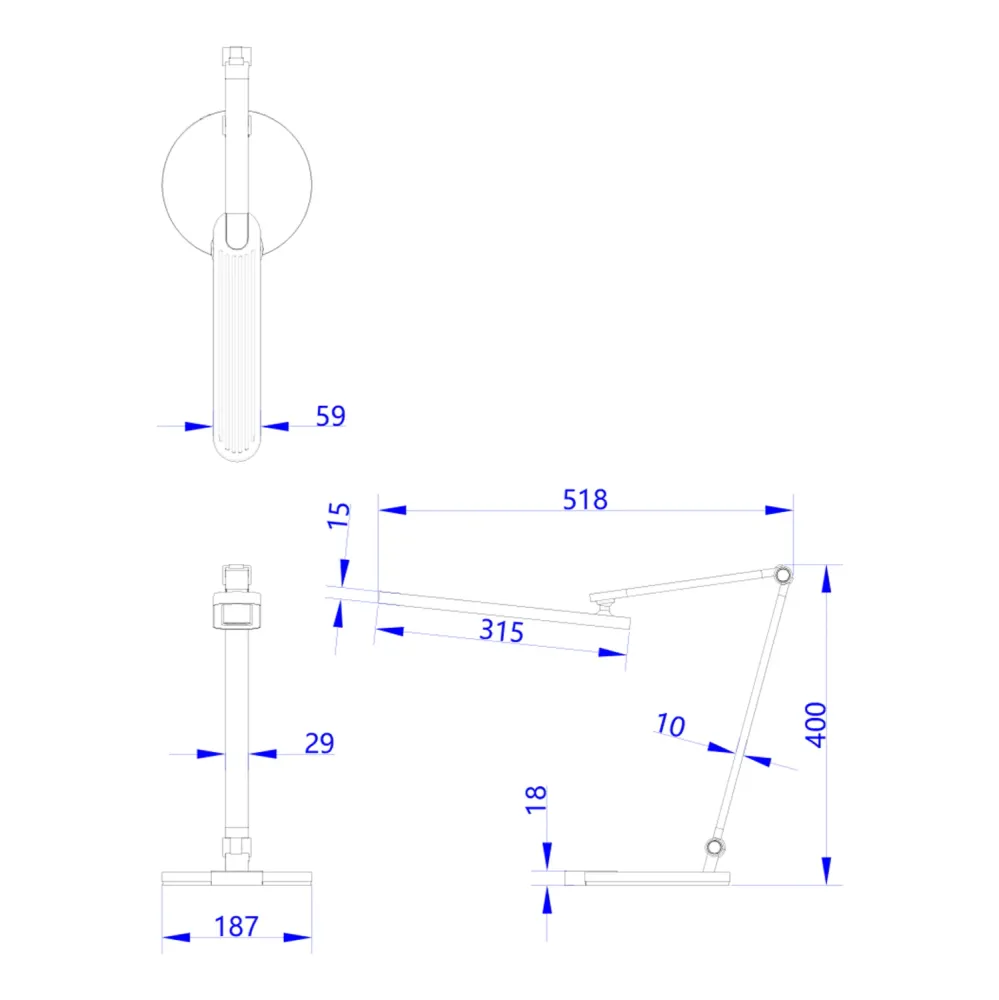 Led настолна лампа BLAIN бял-сив цвят 51.8x40см