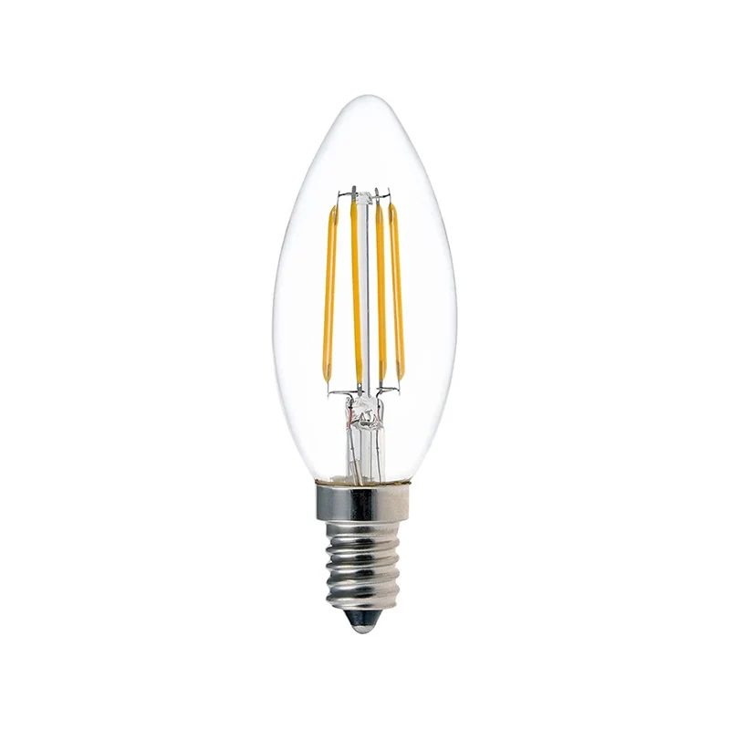 LED лампа C35 крушка 4W 3000K E14 прозрачна