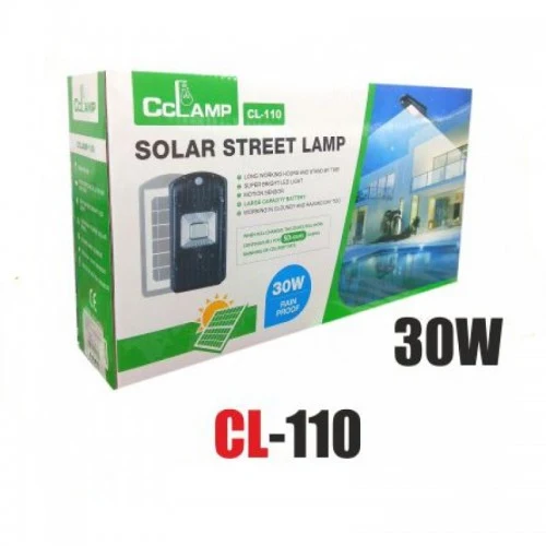 Външна LED Лампа със соларен панел CL-110 30W с датчик за движение