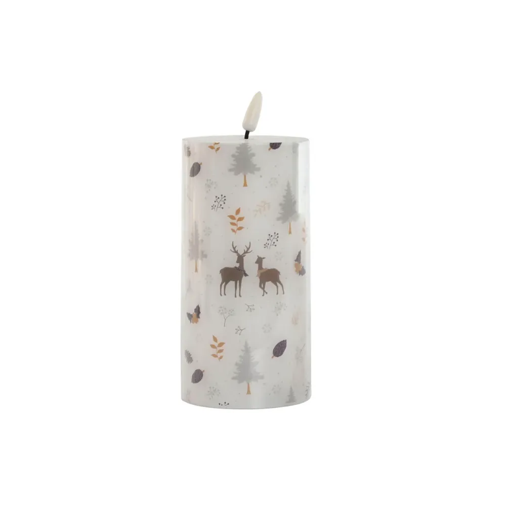 LED Свещ DKD Home Decor Бял Многоцветен 7.5 x 7.5 x 15 cm 7,5 x 7,5 x 15 cm (AA)