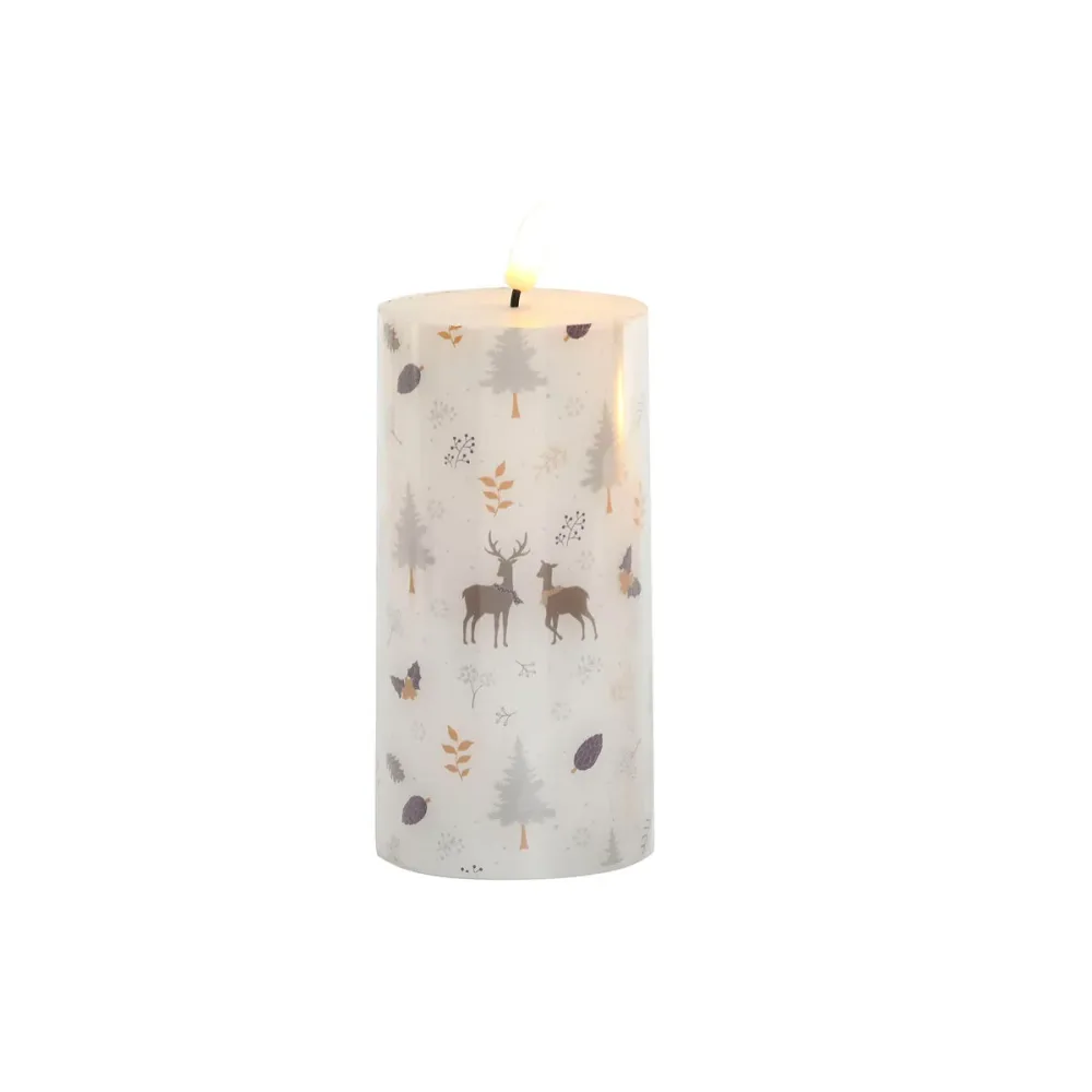 LED Свещ DKD Home Decor Бял Многоцветен 7.5 x 7.5 x 15 cm 7,5 x 7,5 x 15 cm (AA)