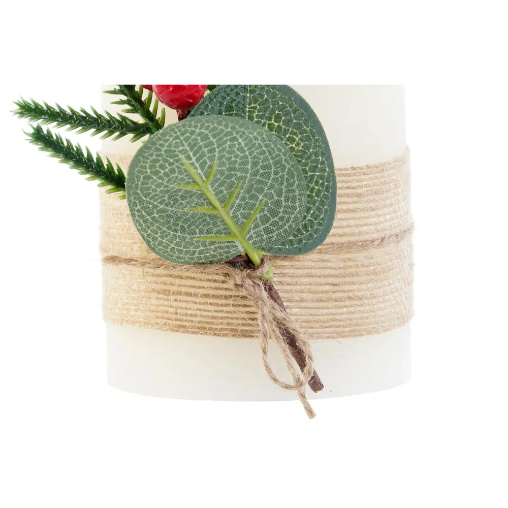 LED Свещ DKD Home Decor Бял 7 x 7 x 12 cm (AA)