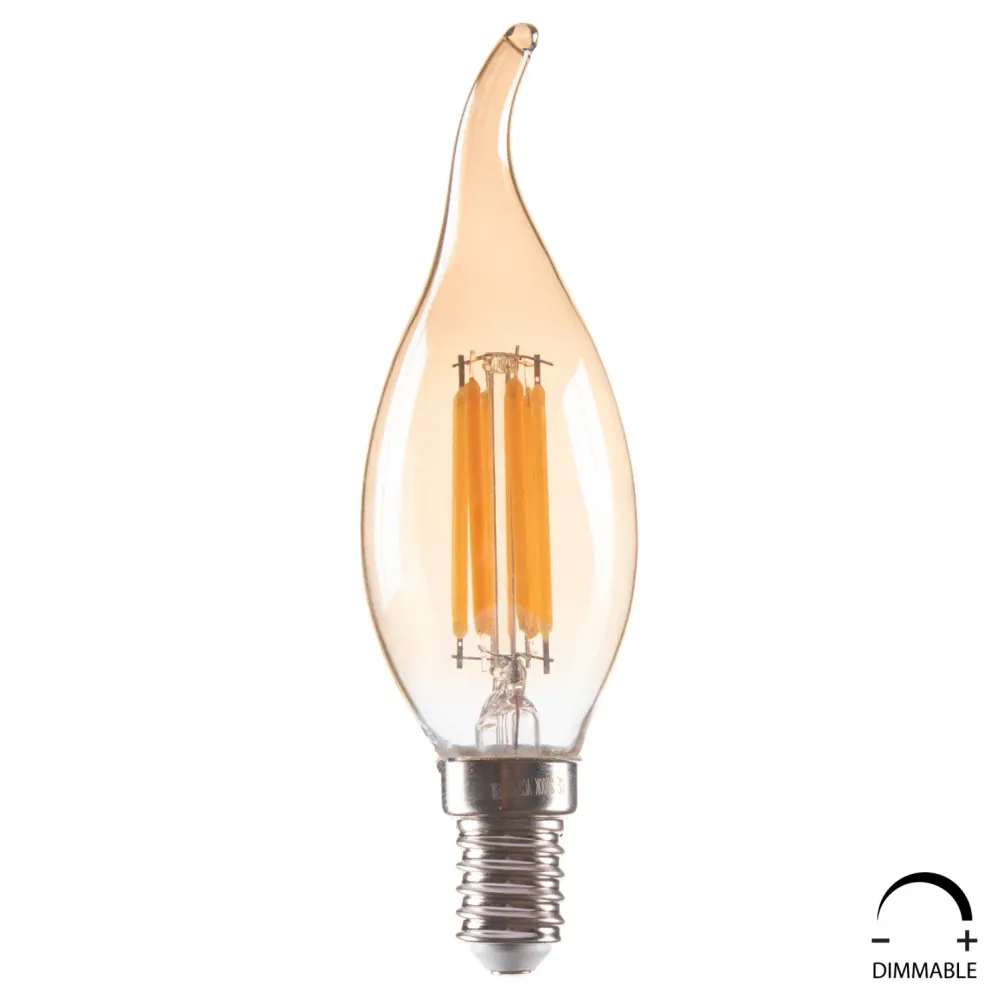 Led крушка 6W E14 3000K златист цвят