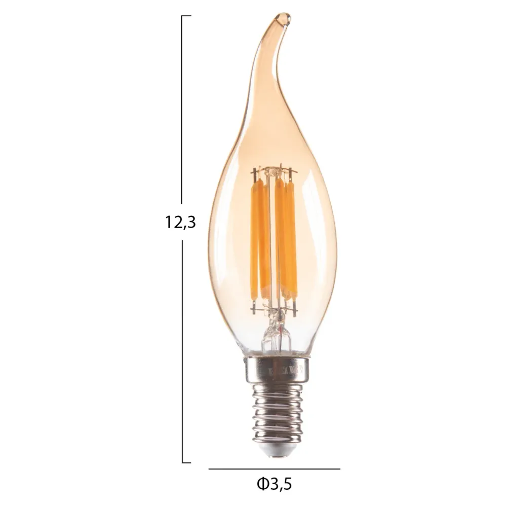 Led крушка 6W E14 3000K златист цвят