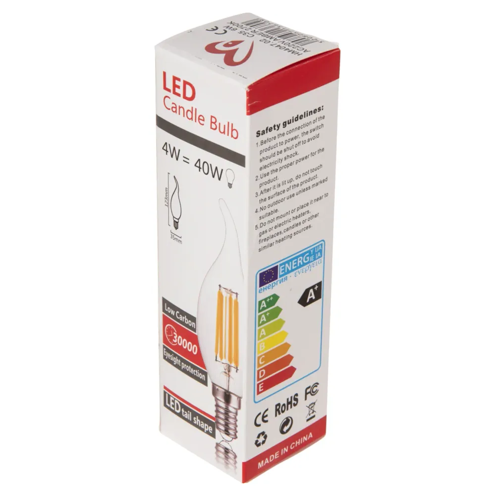 Led крушка 6W E14 3000K златист цвят