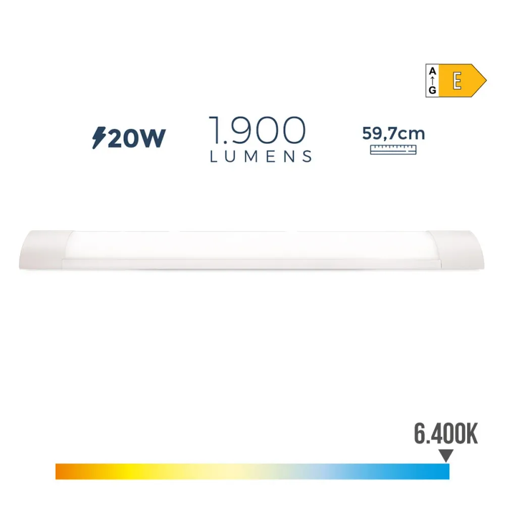 LED тръба EDM 31683 Бял E 20 W 1900 Lm 59,7 x 8 x 3,1 cm (6500 K) (6400 K)