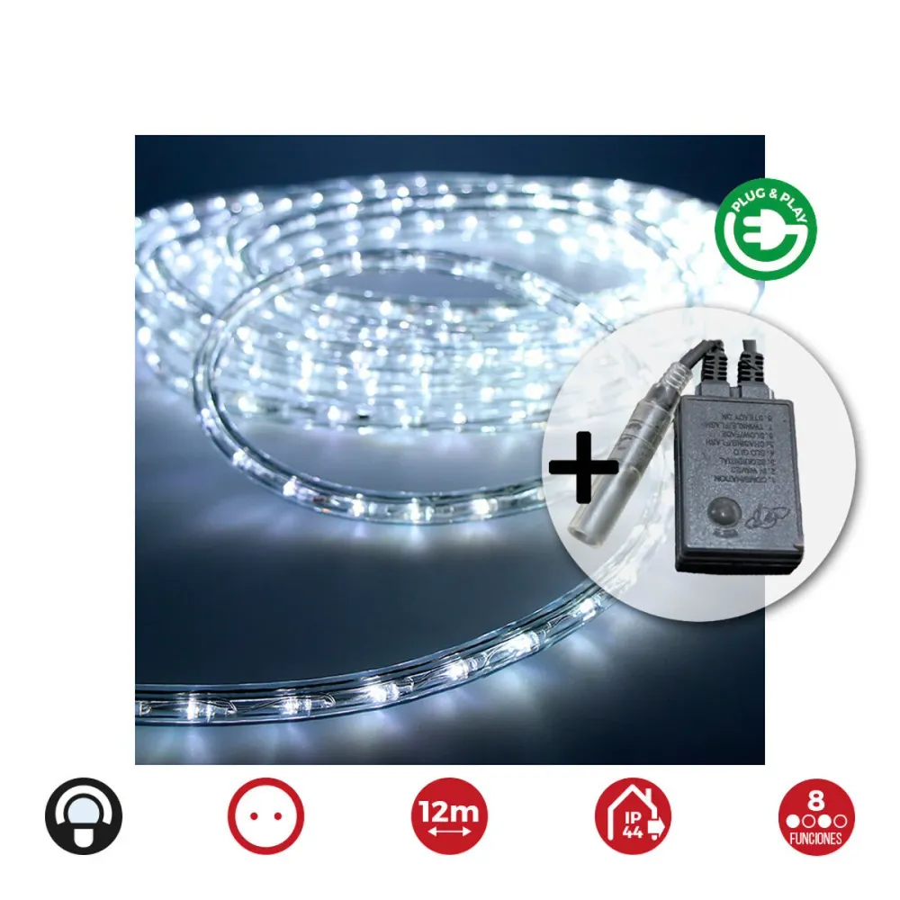 Маркуч LED EDM 71491 Flexiled Прозрачен Студено Бяло 12 m