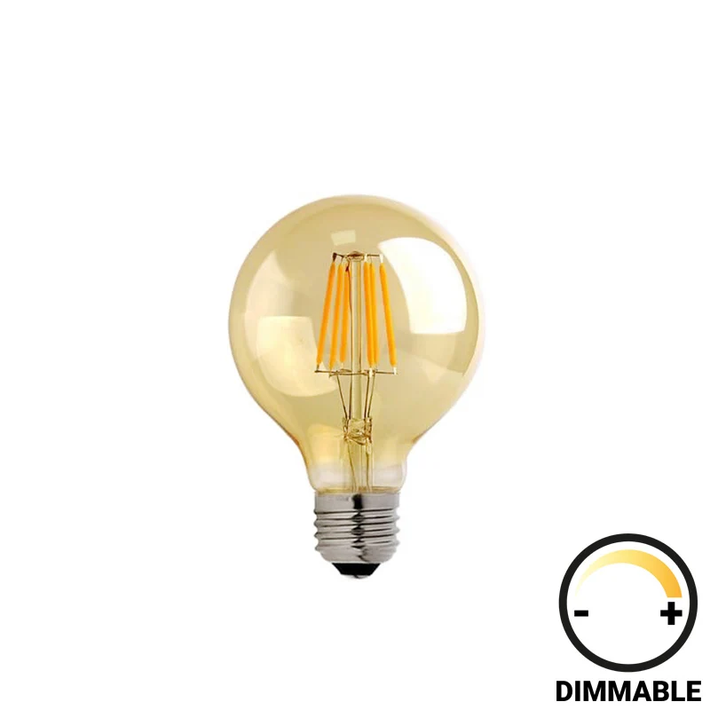 Led лампа g80 крушка димируема 8w e27 кехлибарена