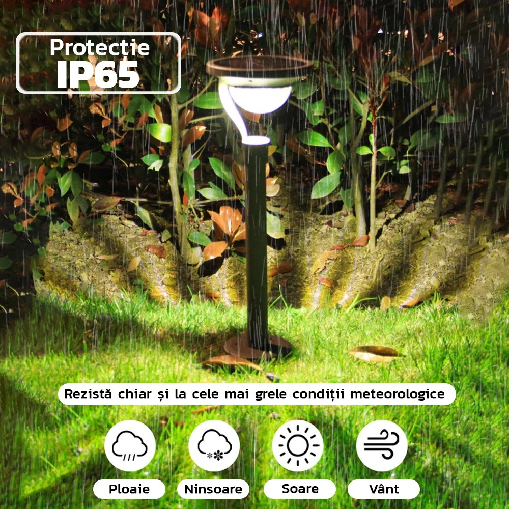 Соларна LED лампа с 2 режима на фиксиране, IP65, ABS материал, батерия 4.5 V, 200 Mah, 450 лумена, 42.5 X 15 см, топло бял...