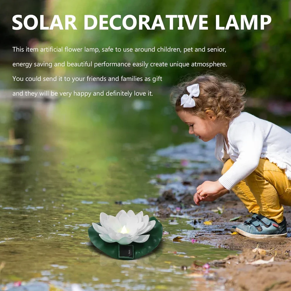LED соларна лампа Lightex LOTUS, IP44, бяла