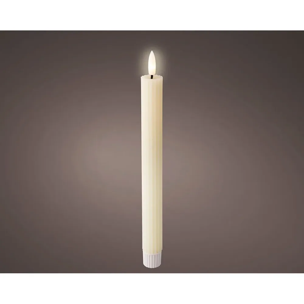 LED Свещ Lumineo Бежов Ø 2,2 x 24,5 cm (AAA)