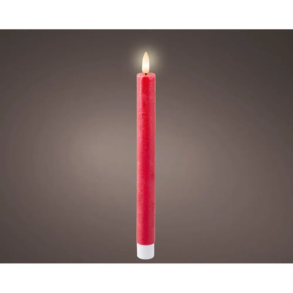 LED Свещ Lumineo Червен Ø 2,2 x 24,5 cm 2 броя (AAA)