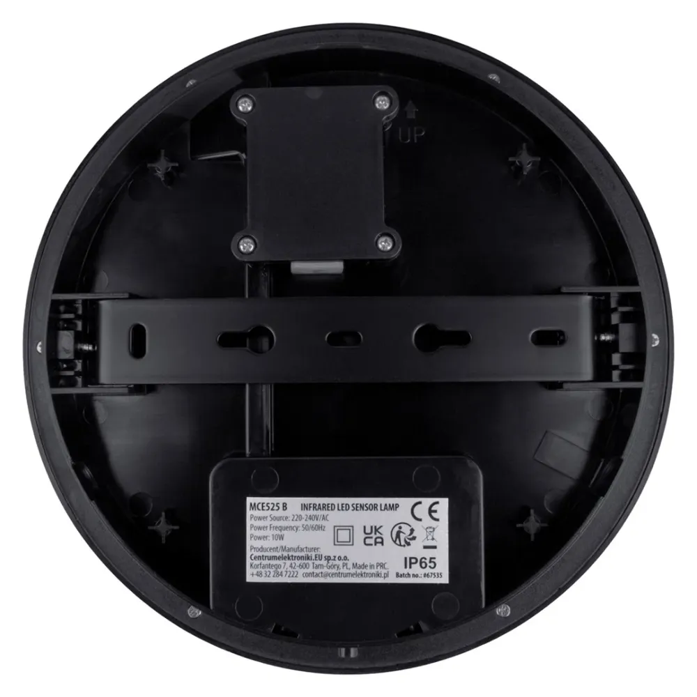 LED лампа Maclean със сензор за движение, PIR сензор, черна, 10W, IP65, 1000lm, неутрален цвят, MCE525 B