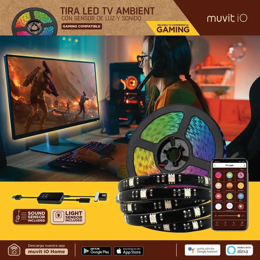 LED ленти Muvit iO Черен 30 cm 3 m