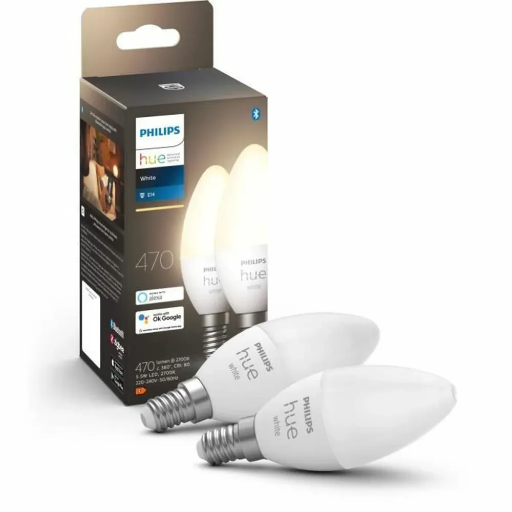 LED крушка Philips 8719514320628 Бял F E14 E27 470 lm (2 броя)