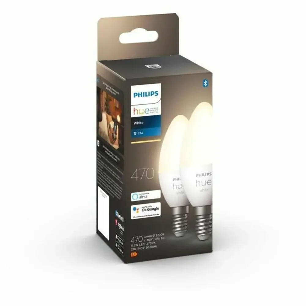 LED крушка Philips 8719514320628 Бял F E14 E27 470 lm (2 броя)