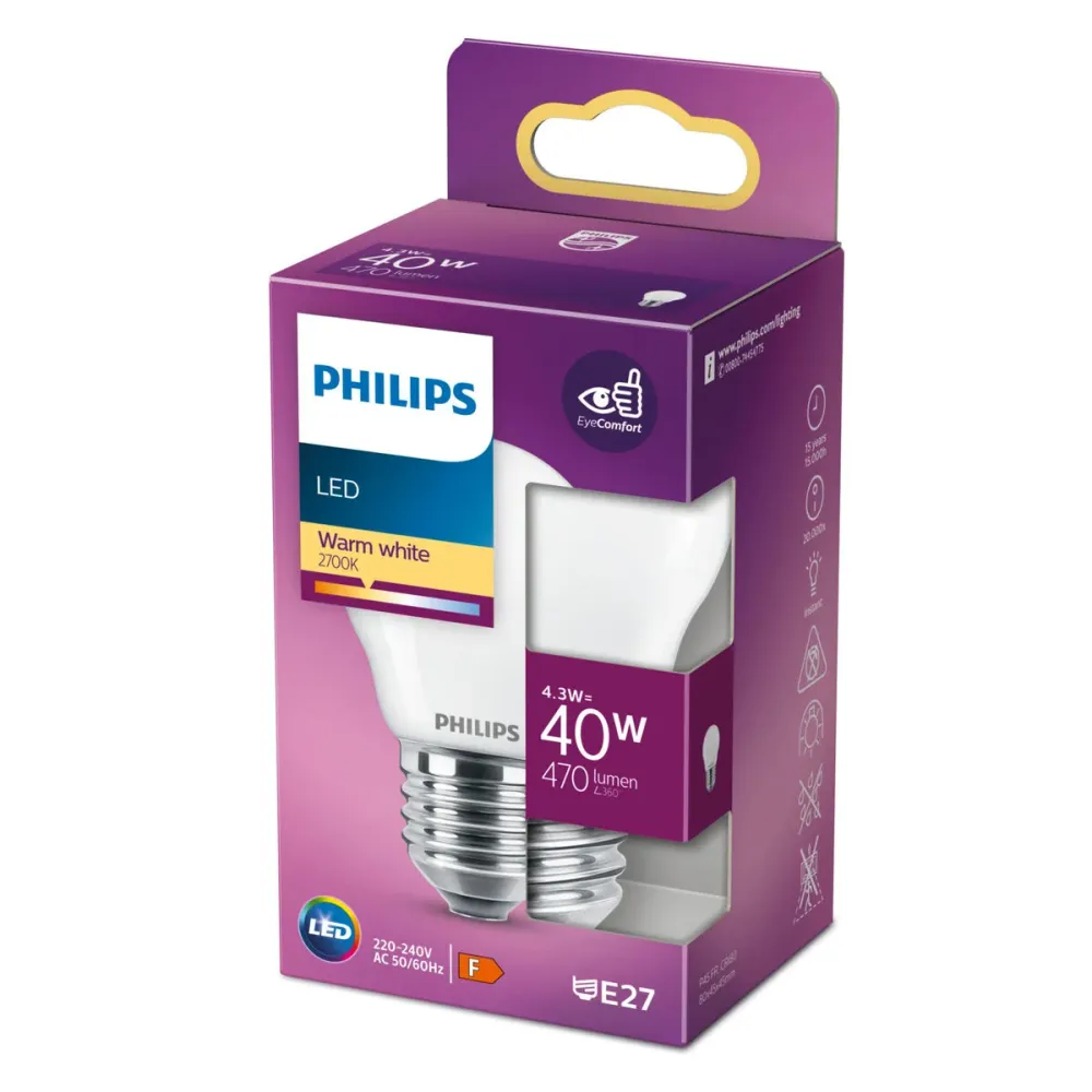 Сферична LED крушка за лампа Philips Classic 40 W F