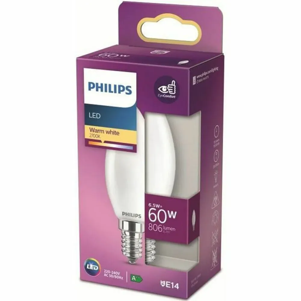 LED крушка за лампа тип свещ Philips Equivalent 60 W E14 E (2700k)