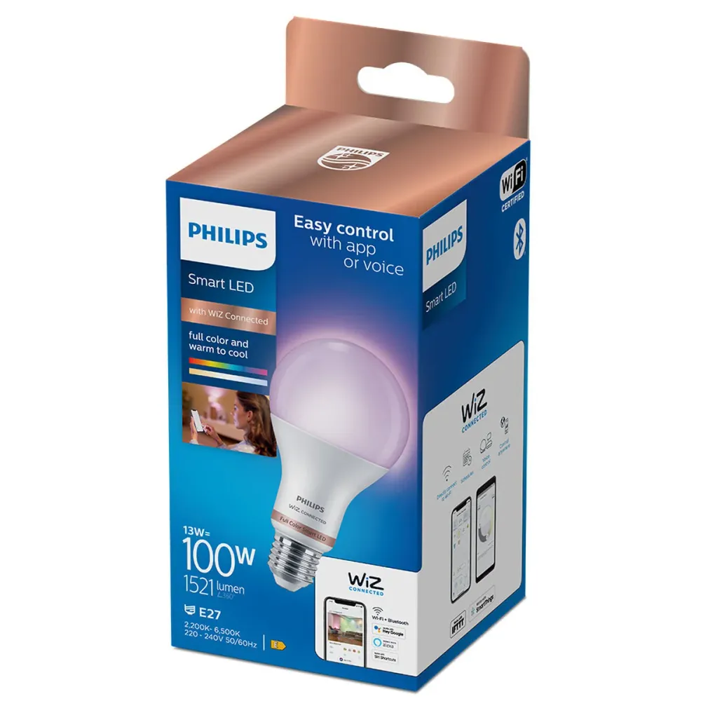 LED крушка Philips Wiz E 13 W E27 1521 Lm (6500 K) (2200-6500 K)