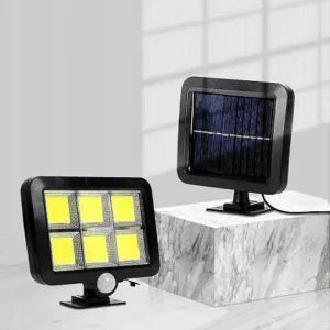 LED соларен панел лампа PIR сензор за движение дистанционно управление нощно улично осветление черно
