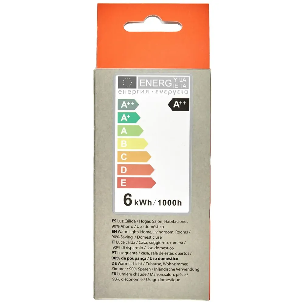 Сферична LED крушка за лампа Silver Electronics 1980627 E27 6W 3000K ++ (Топла светлина)