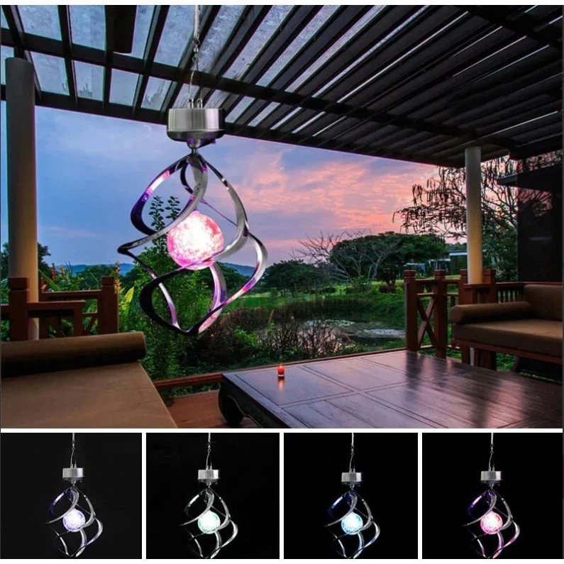 Соларна LED спирална многоцветна лампа | SpinColor