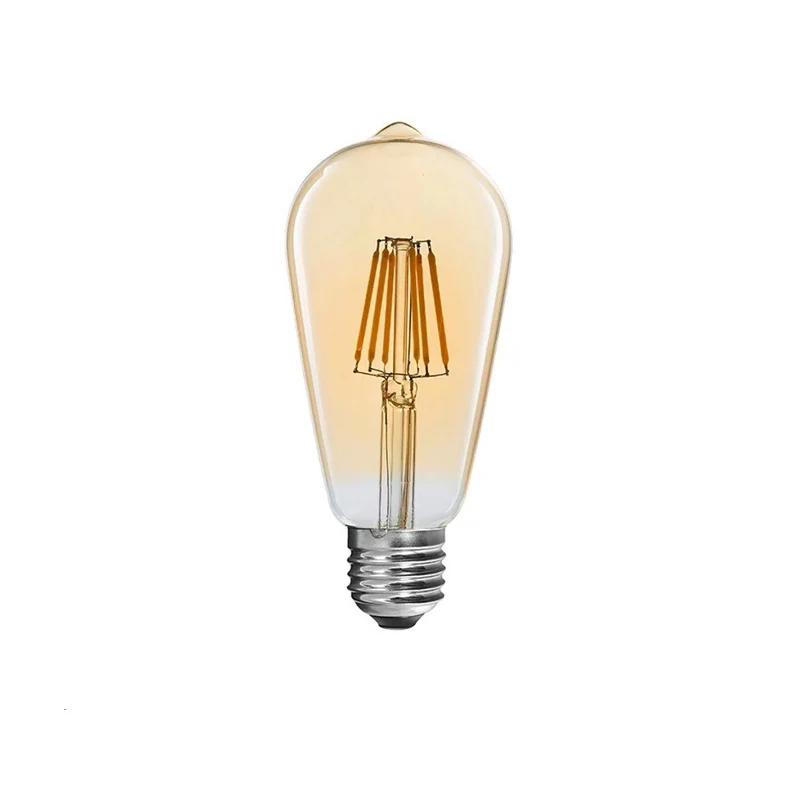 LED лампа ST64 Крушка 4W 3000K E27 кехлибарена