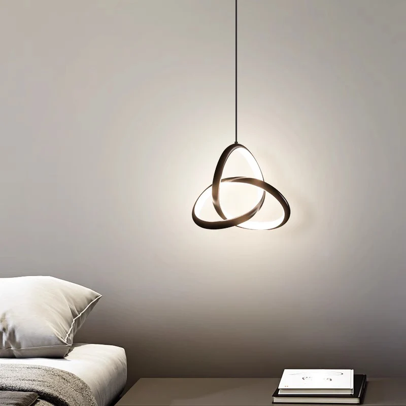 Led метална таванна лампа Trinity с черен абажур, размери 22x100 см
