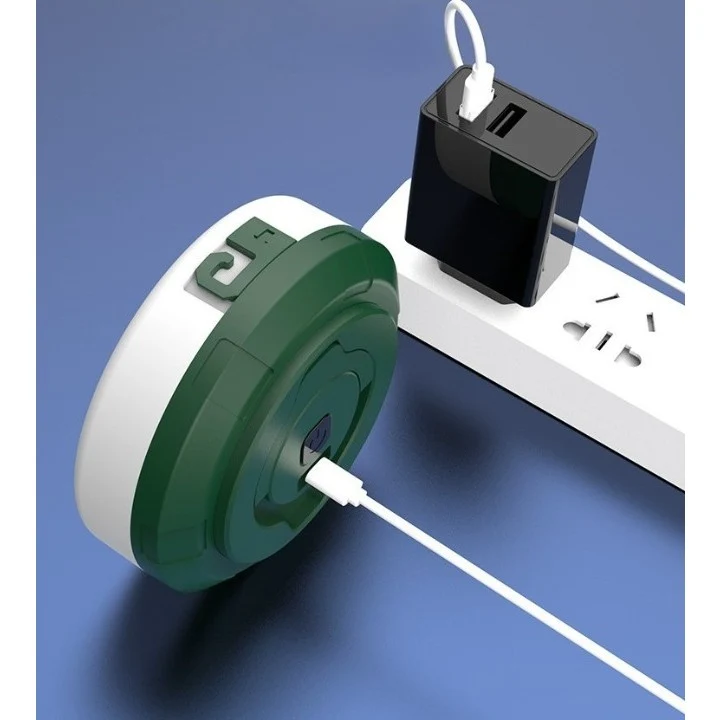 LED къмпинг лампа, USB зареждане, цветна нишка, за външна употреба, палатка, разстояние 10 метра, 1800 mAh, бяла