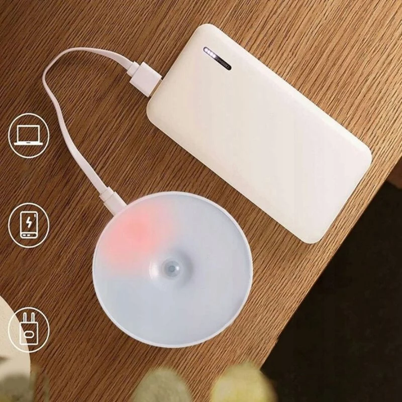 2 бр. Нощни Лампи с 16 LED и Датчик за Движение – USB, С Жълта Светлина