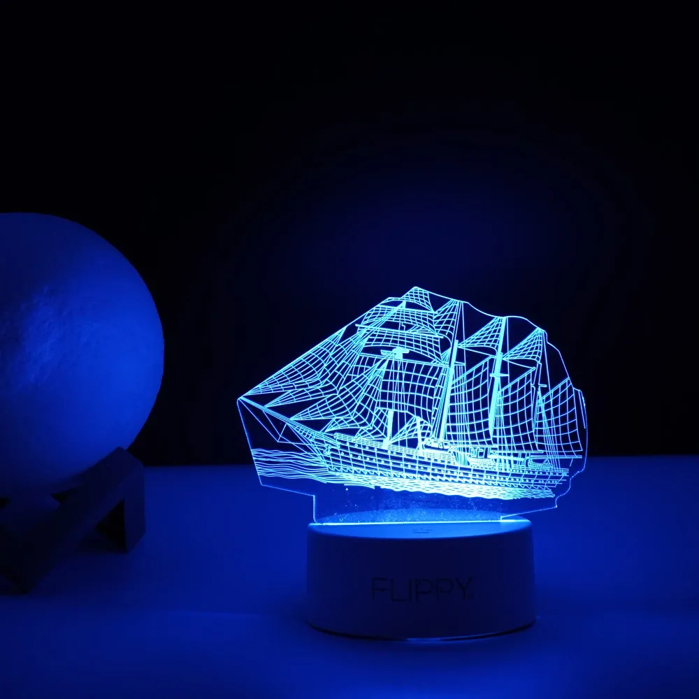 Декоративна LED лампа, 3D, парогенератор, с дистанционно управление, два режима на захранване USB и батерии, височина 20 с...
