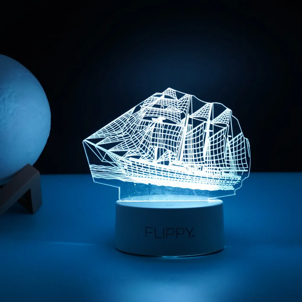 Декоративна LED лампа, 3D, парогенератор, с дистанционно управление, два режима на захранване USB и батерии, височина 20 с...