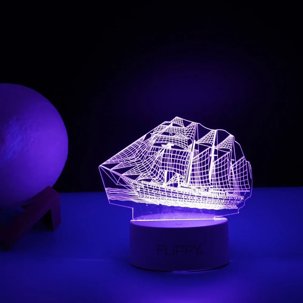 Декоративна LED лампа, 3D, парогенератор, с дистанционно управление, два режима на захранване USB и батерии, височина 20 с...