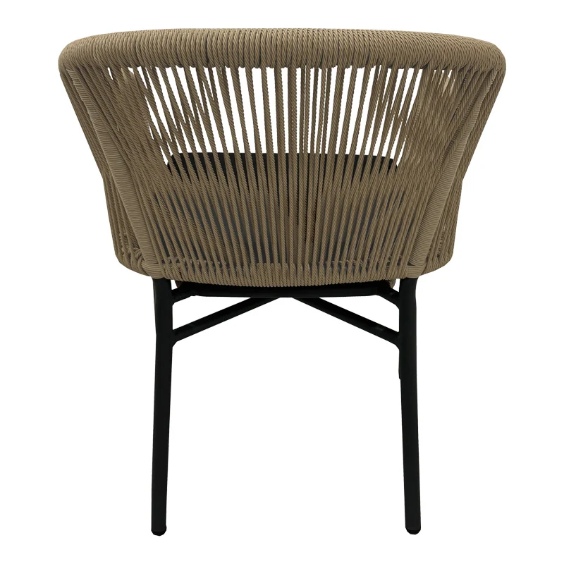 Алуминиев стол LEGANA стифиращ антрацитна рамка-естествен ратан 56x66x82см