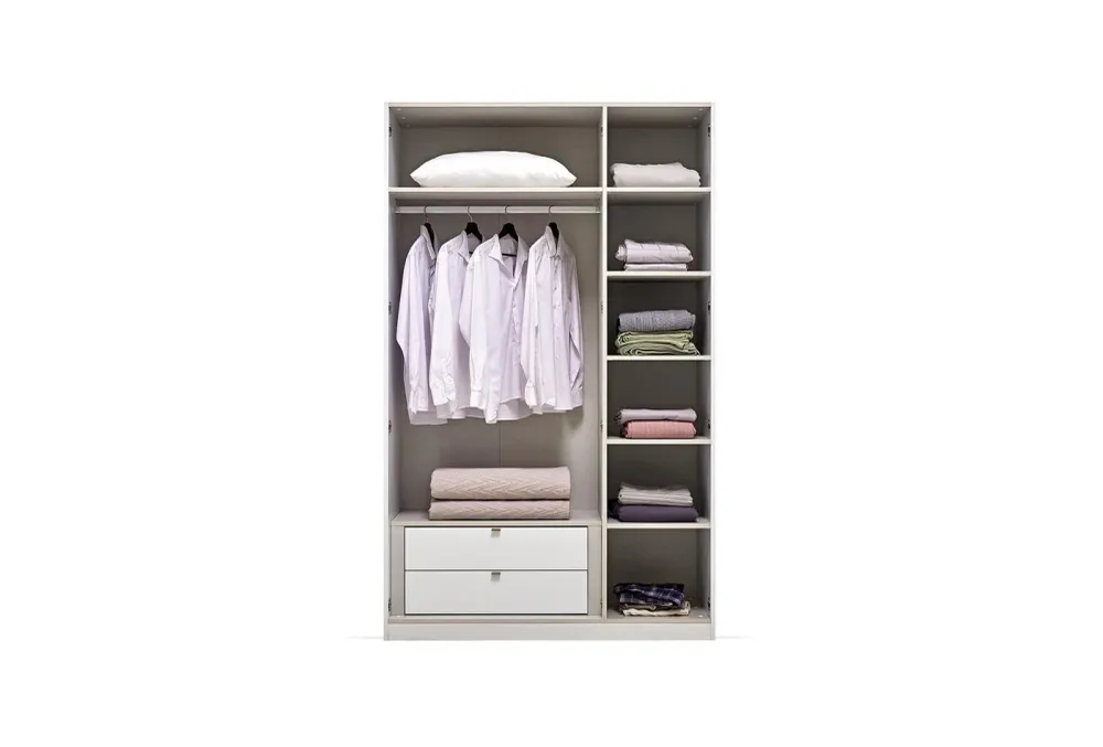Трикрилен гардероб «Legato White» - ширина 136см