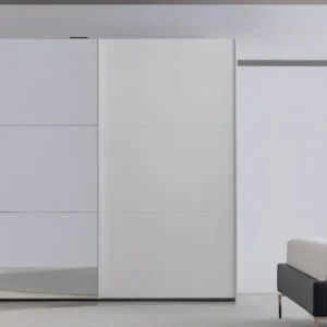 Гардероб с плъзгащи врати «Legato White» с огледална врата, ширина 233см