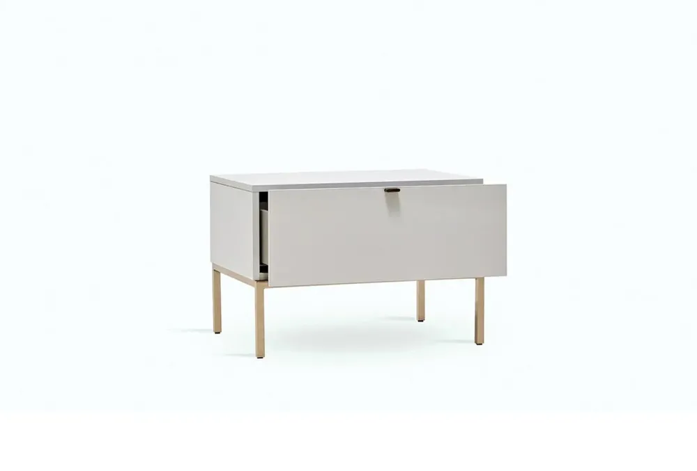 Нощно шкафче «Legato White» + чекмедже, размер 65х46х48см