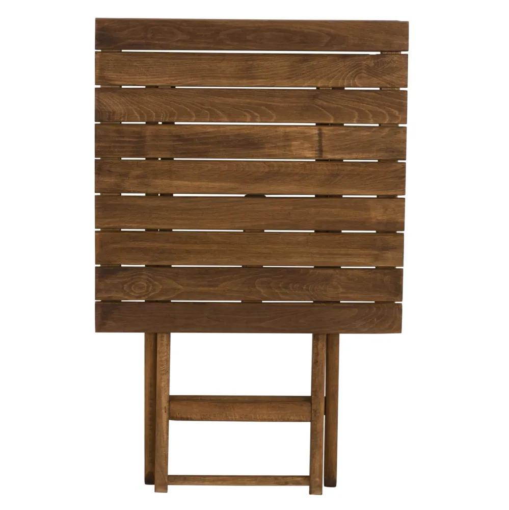 Сценична маса Lemnos 60x60x77h, масивен бук, цвят орех