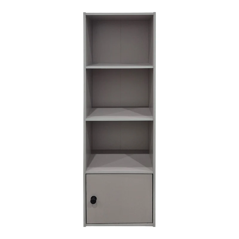 Колонна библиотека с шкаф LENOBIA светлосива 30.5x24x95см