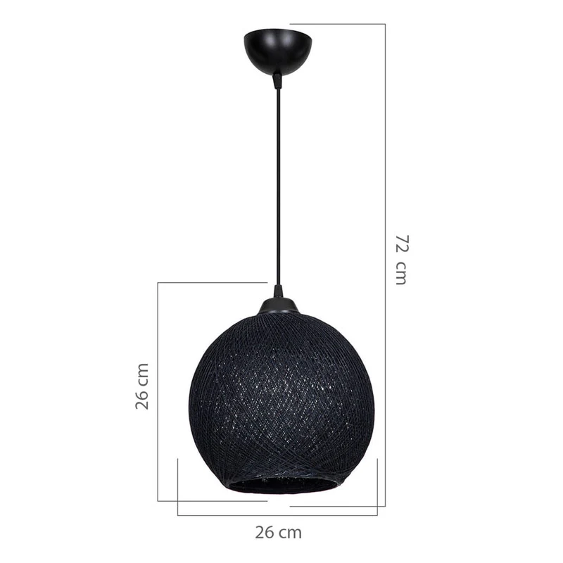 Плафон Leshia Ε27 черен D26x26см