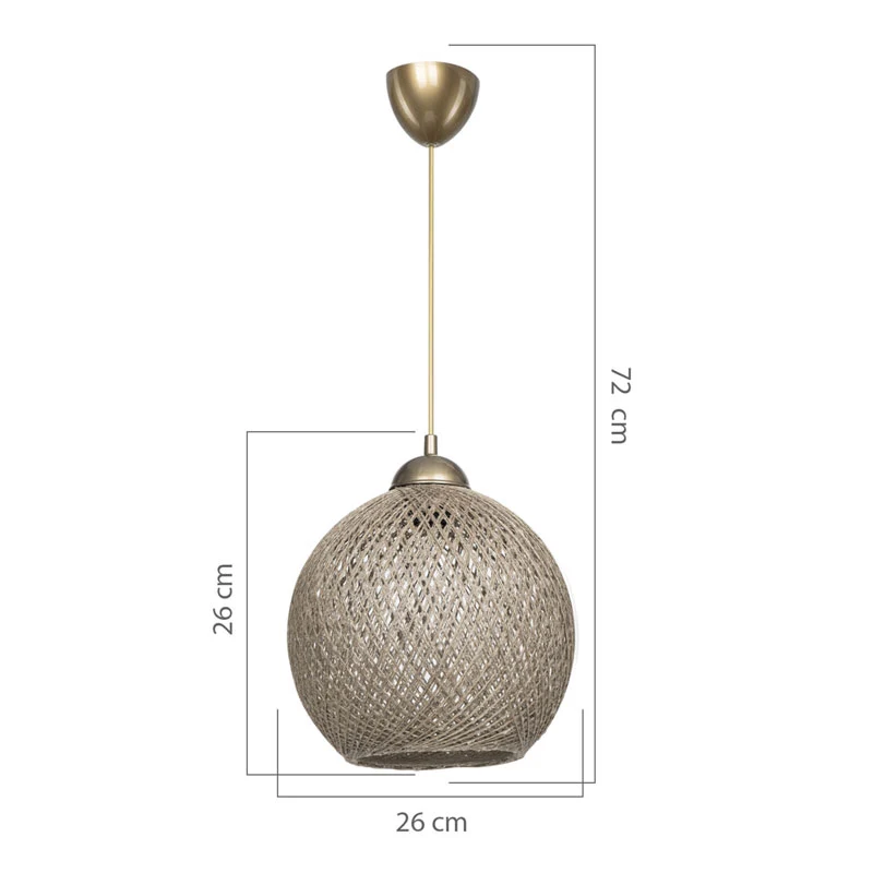 Плафон Leshia Ε27 кафяв D26x26см