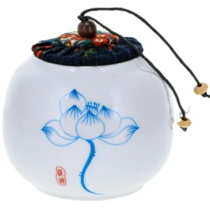 Кутийка за чай „Liena“ 50 гр. с капак от плат и корк в подаръчна опаковка