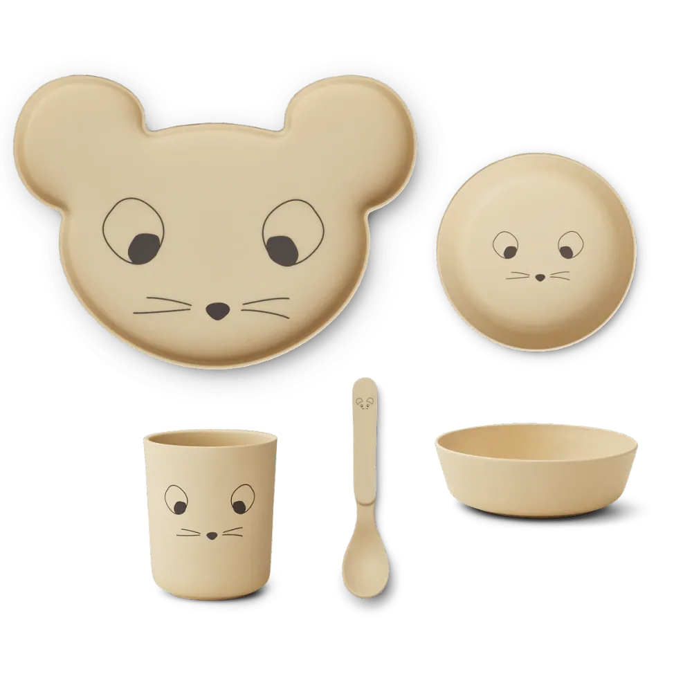 LIEWOOD Комплект за Хранене BRODY, Mouse wheat yellow