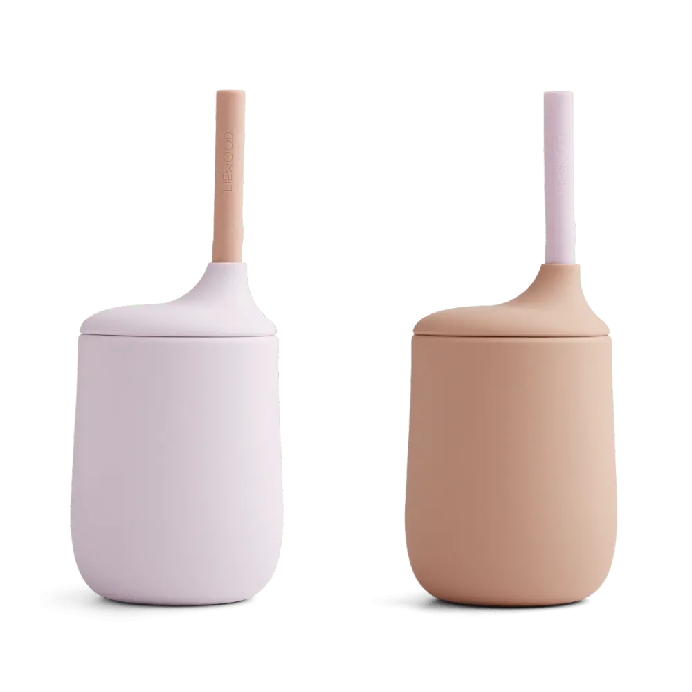 LIEWOOD Силиконови чаши със сламка ELLIS, Light lavender / rose.- 2 бр.