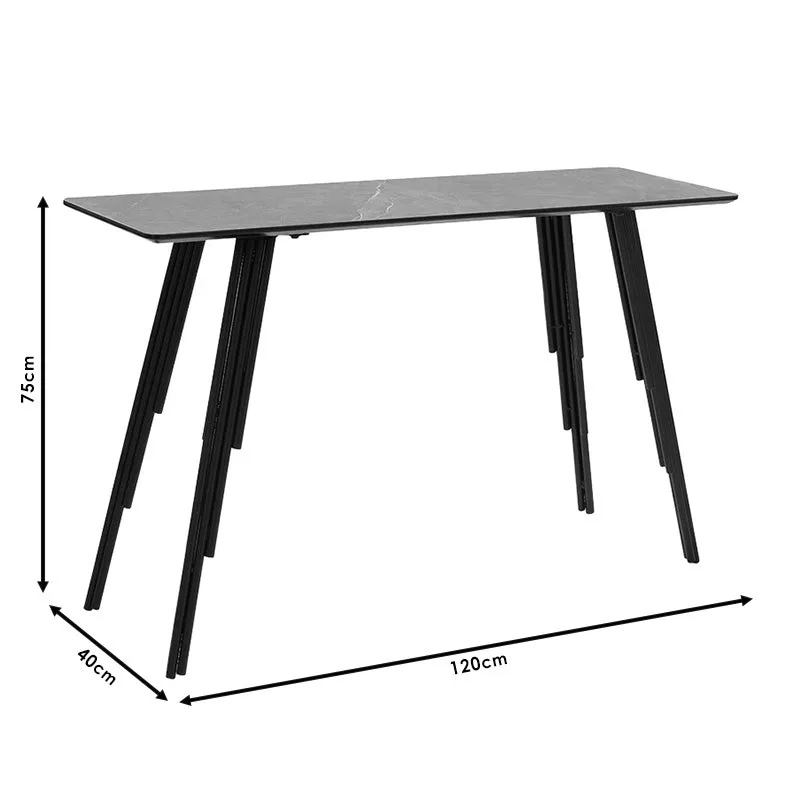 Конзола Lifo MDF тъмно сива циментово-черна 120x40x75εκ