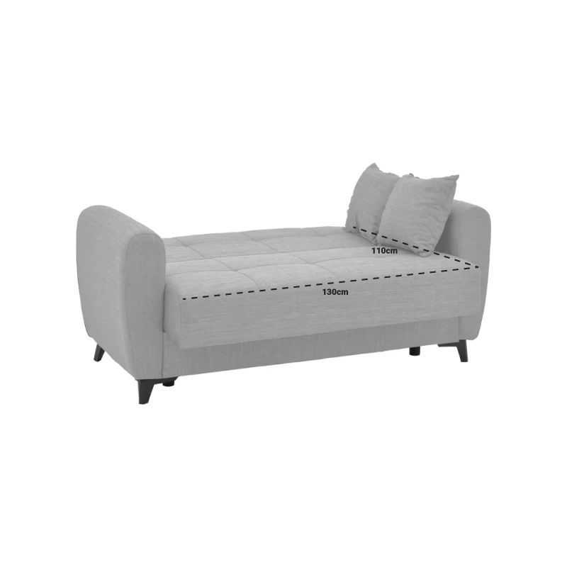 Диван с място за съхранение двуместен Lincoln плат въглен 165x75x85см