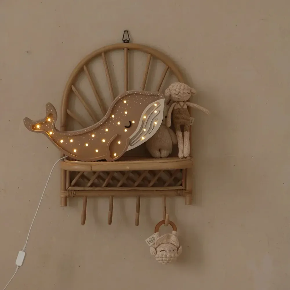 Little Lights бебешка лампа кит канела кафява